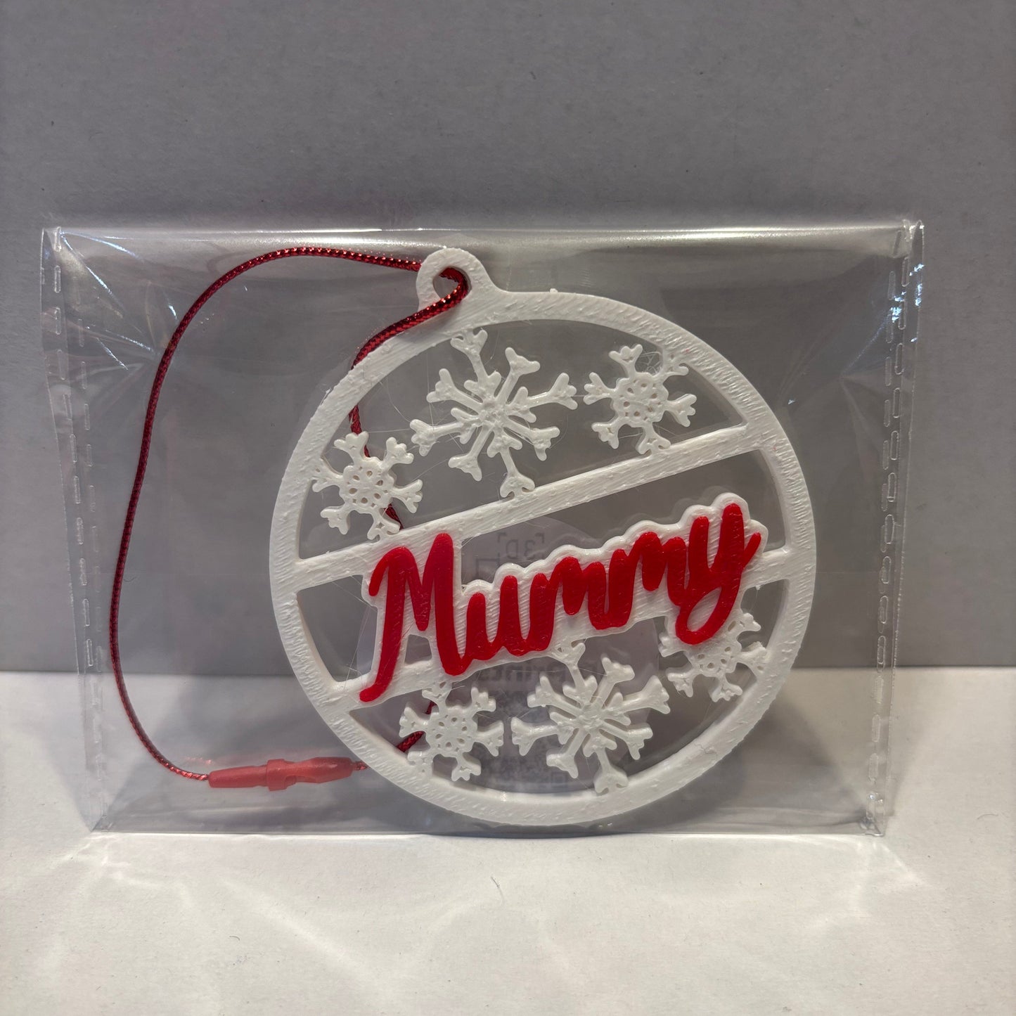 Christmas - Personalised Snowflake Decoration - Mummy - Front View Packaged