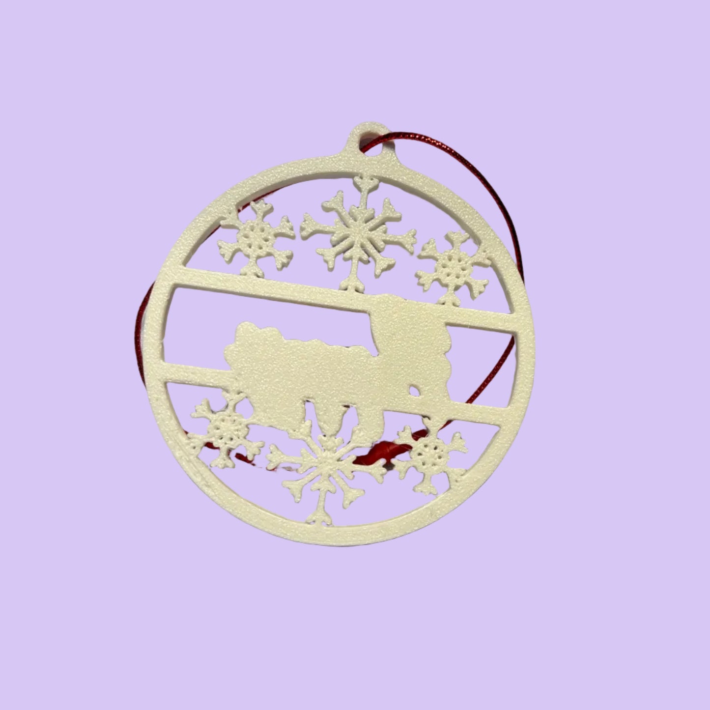 Christmas - Personalised Snowflake Decoration - Poppy - Rear View