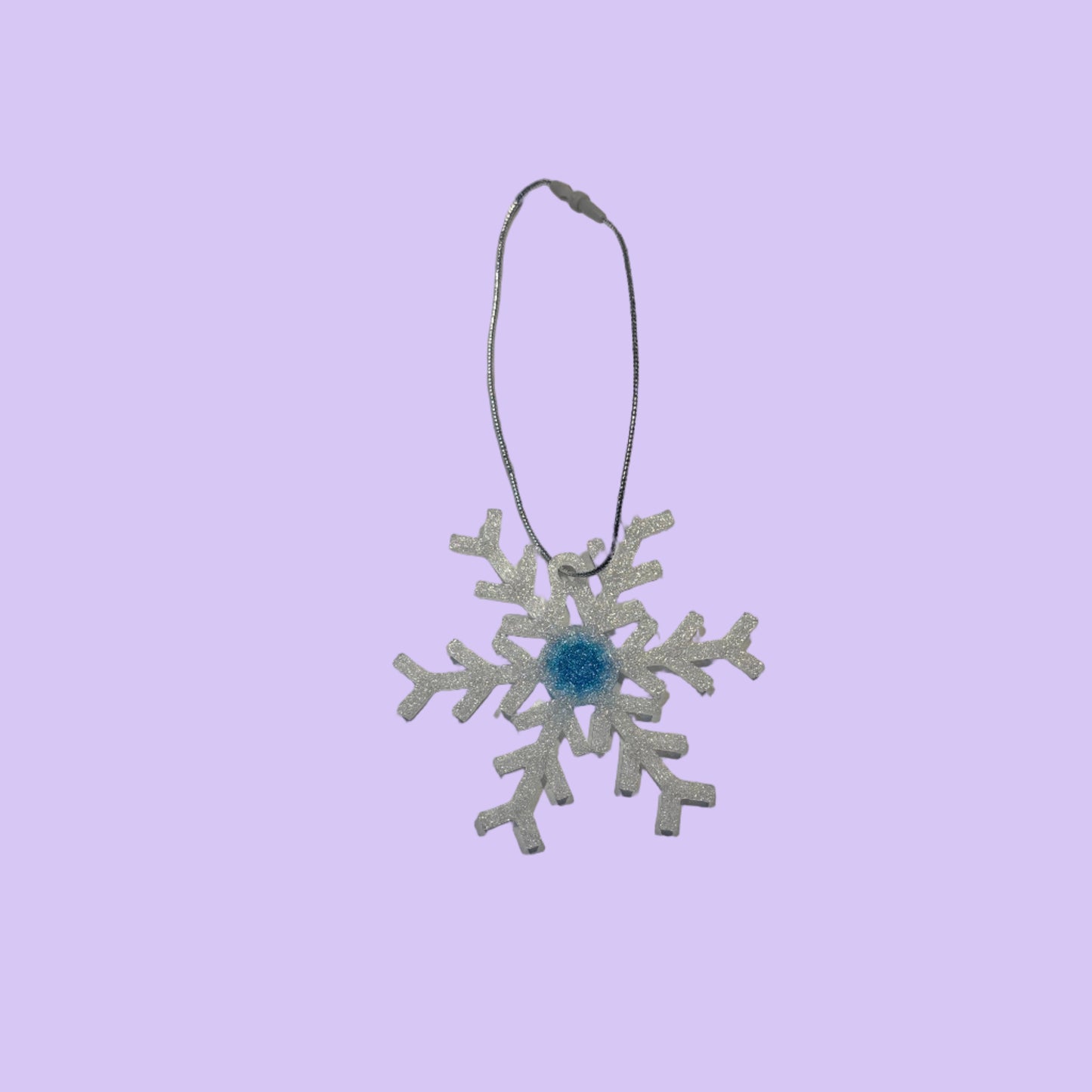 Christmas - Snowflake Gemstone Hanging Decoration - Blue - Rear View