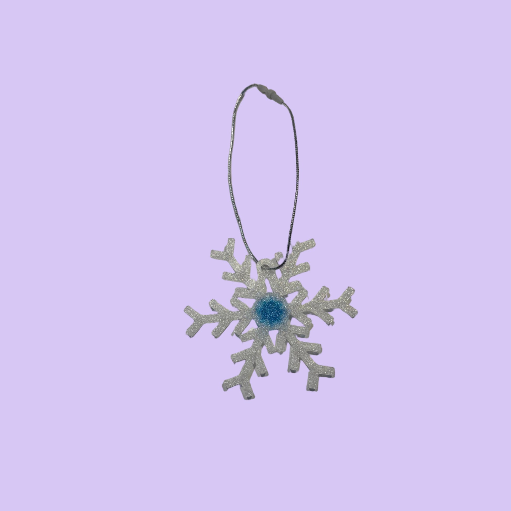 Christmas - Snowflake Gemstone Hanging Decoration - Blue - Rear View