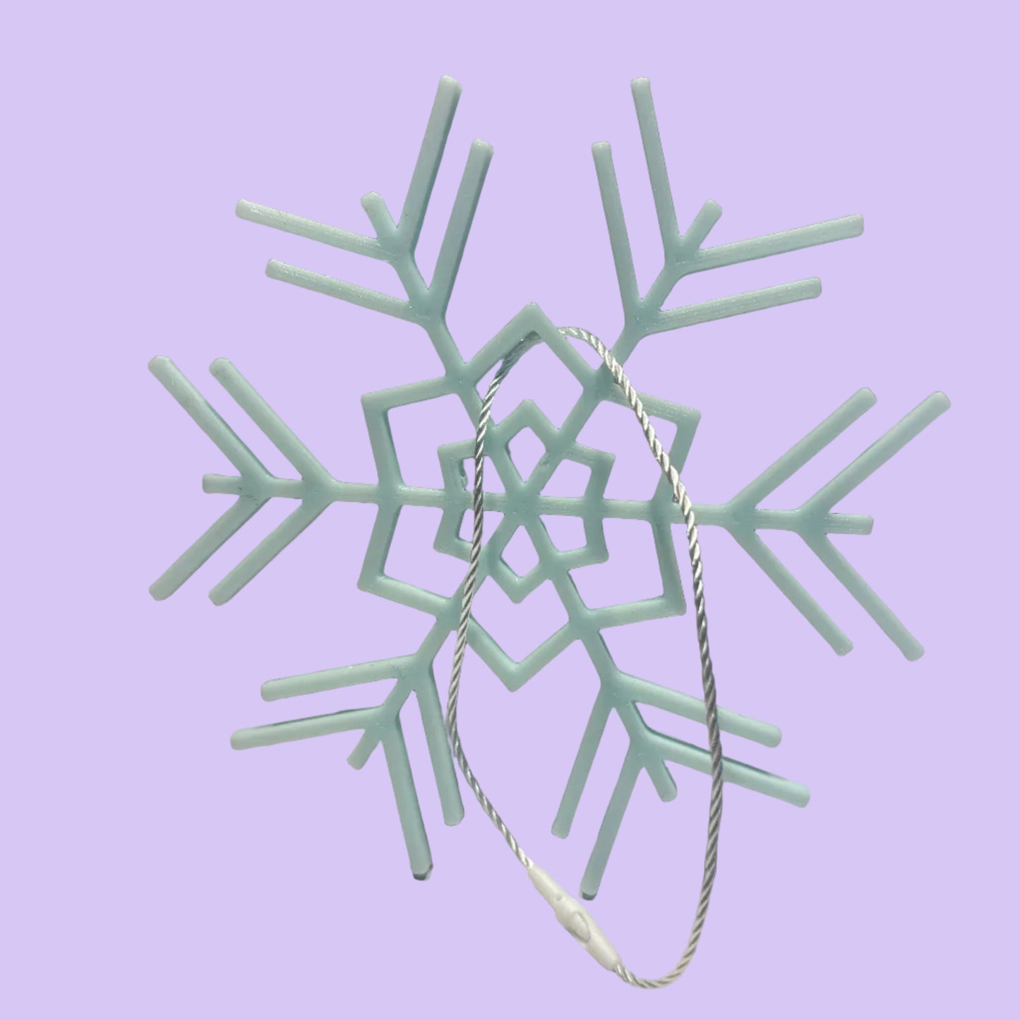 Christmas - Snowflake Hanging Decoration - Medium - Ice Blue - Rear View