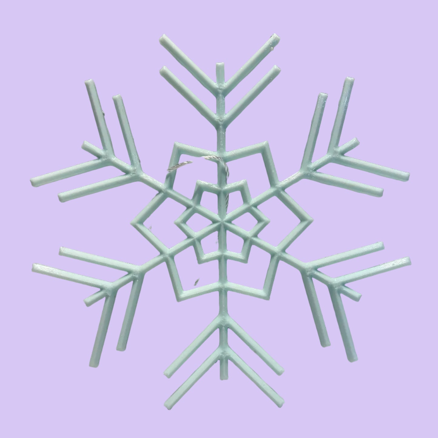 Christmas - Snowflake Window Hanging Decoration - Large - Ice Blue - Front View