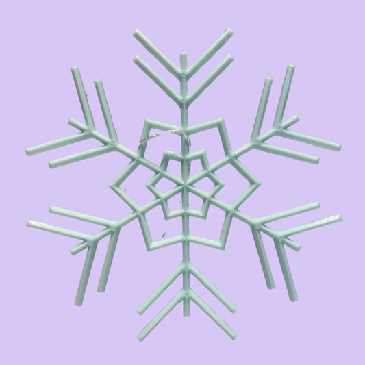Christmas - Snowflake Window Hanging Decoration - Large - Ice Blue - Front View