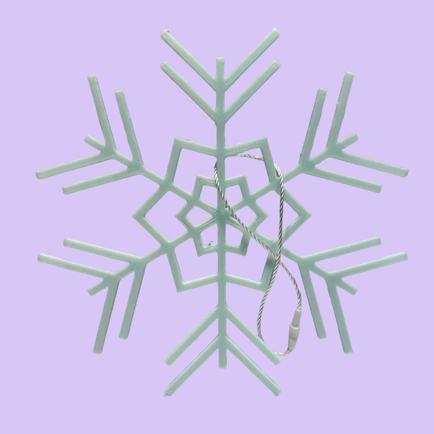 Christmas - Snowflake Window Hanging Decoration - Large - Ice Blue - Rear View