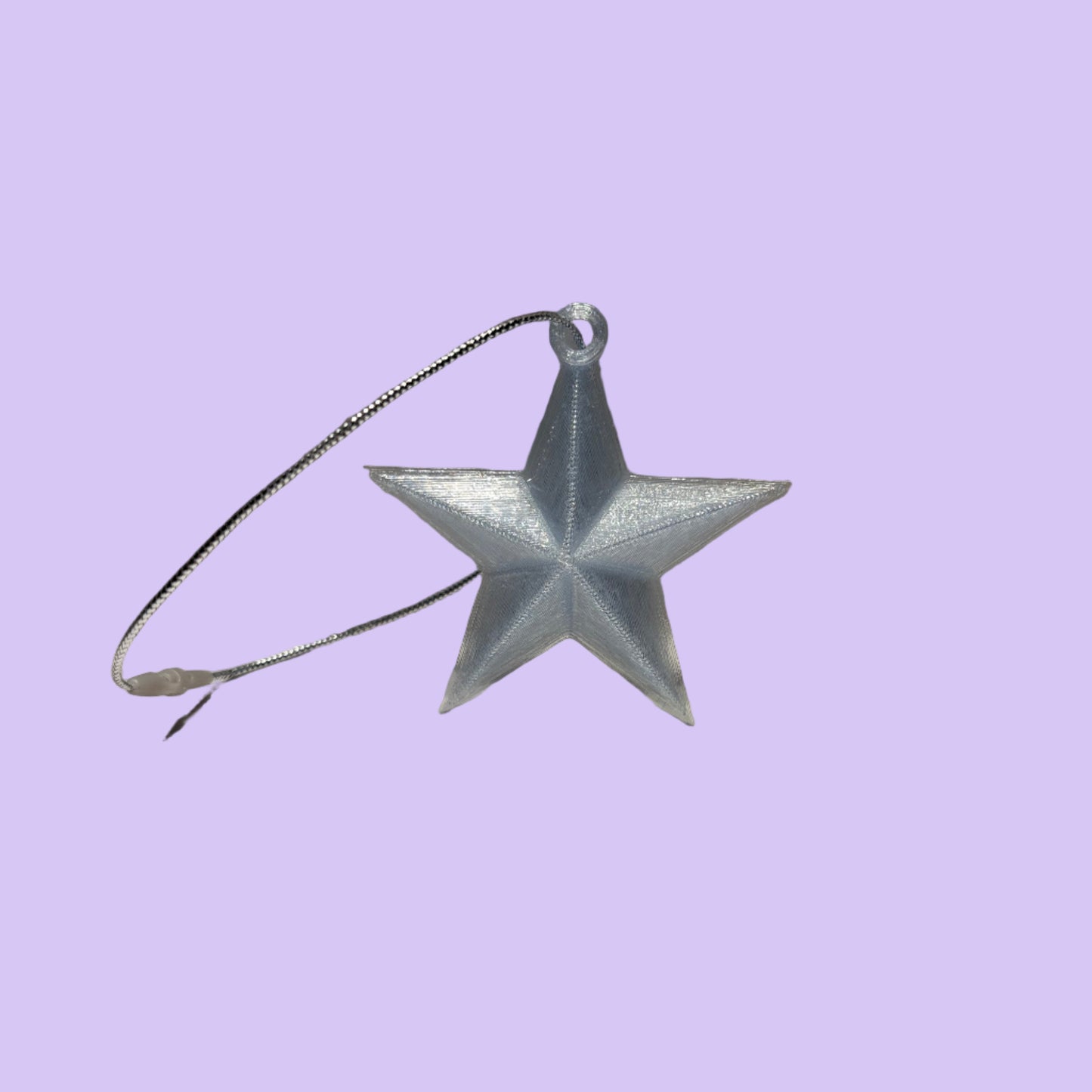 Christmas - Star Hanging Decoration - Transparent Light Blue - Front View