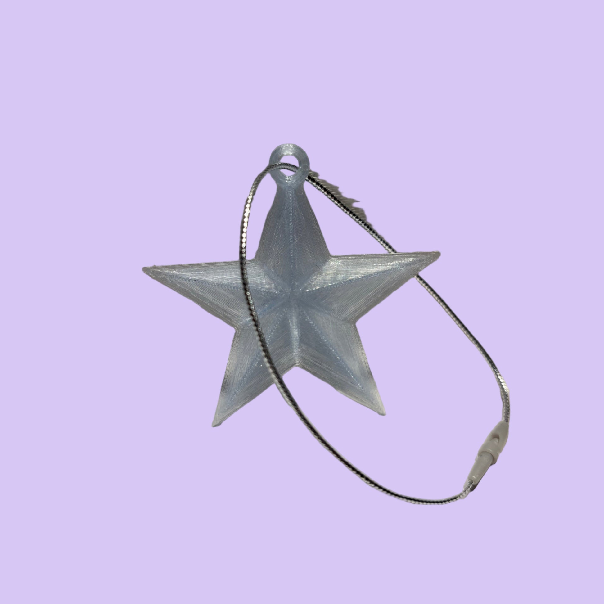 Christmas - Star Hanging Decoration - Transparent Light Blue - Rear View