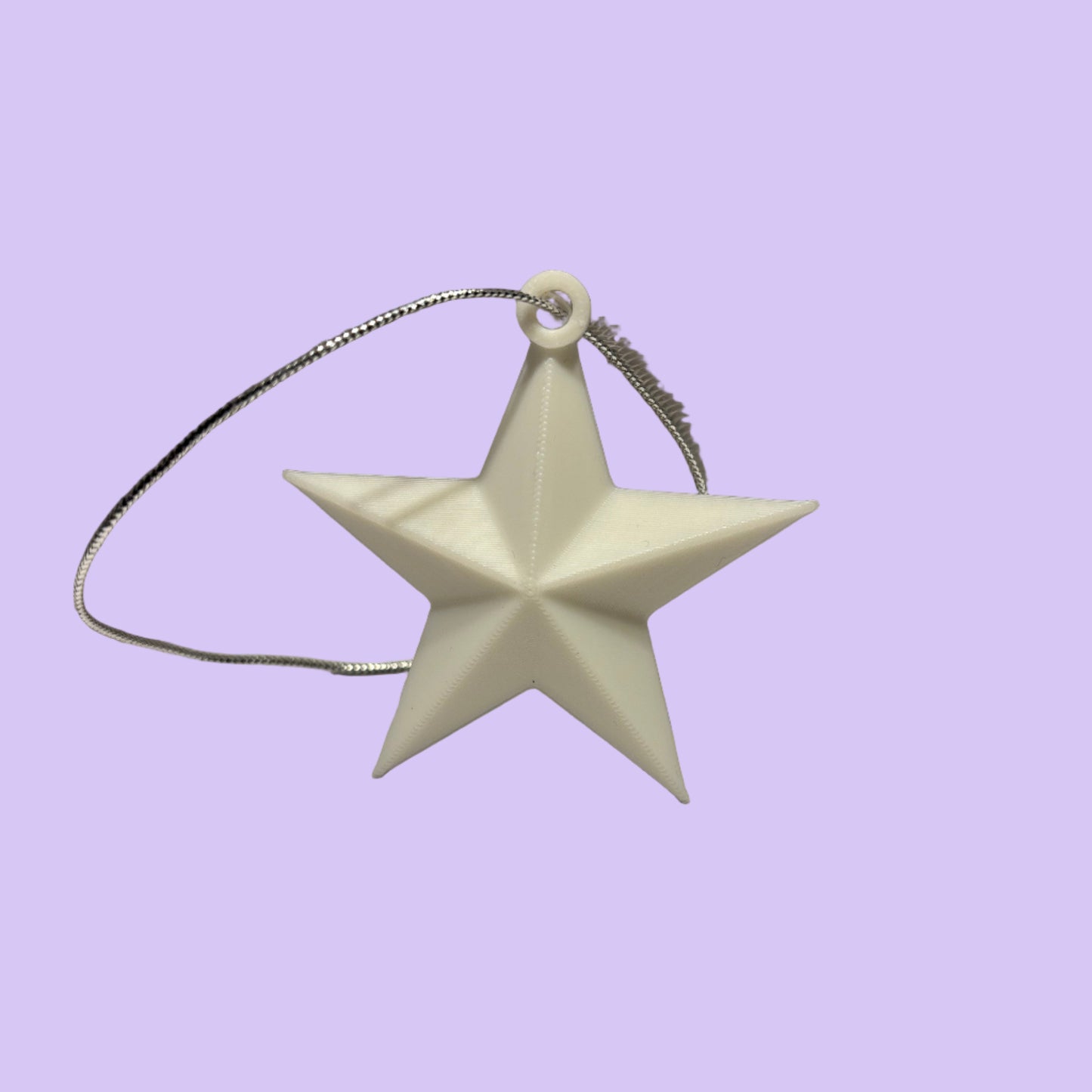 Christmas - Star Hanging Decoration - White - Front View