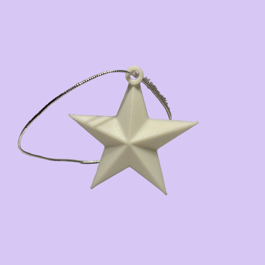 Christmas - Star Hanging Decoration - White - Front View
