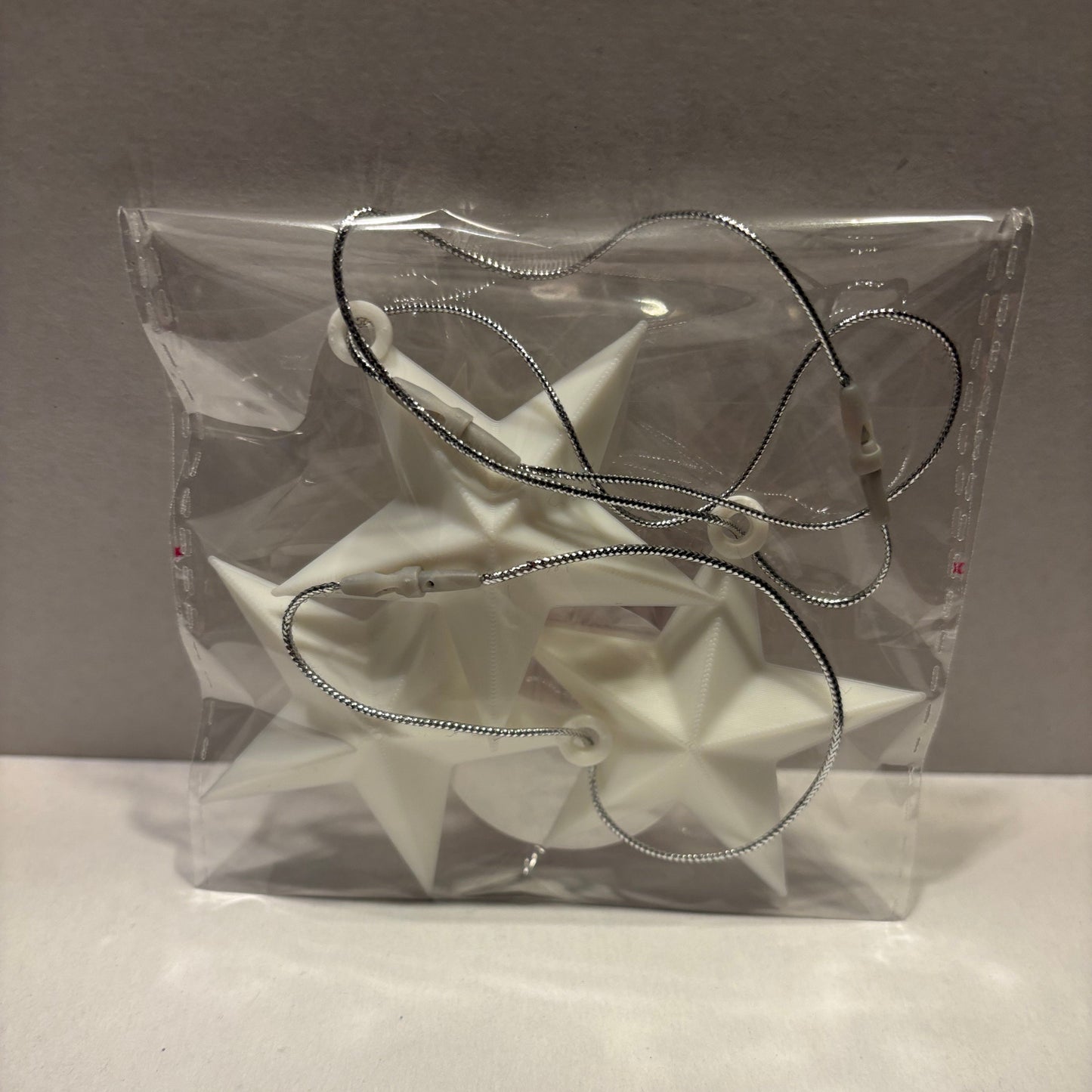 Christmas - Star Hanging Decoration - White - Front View Packaged