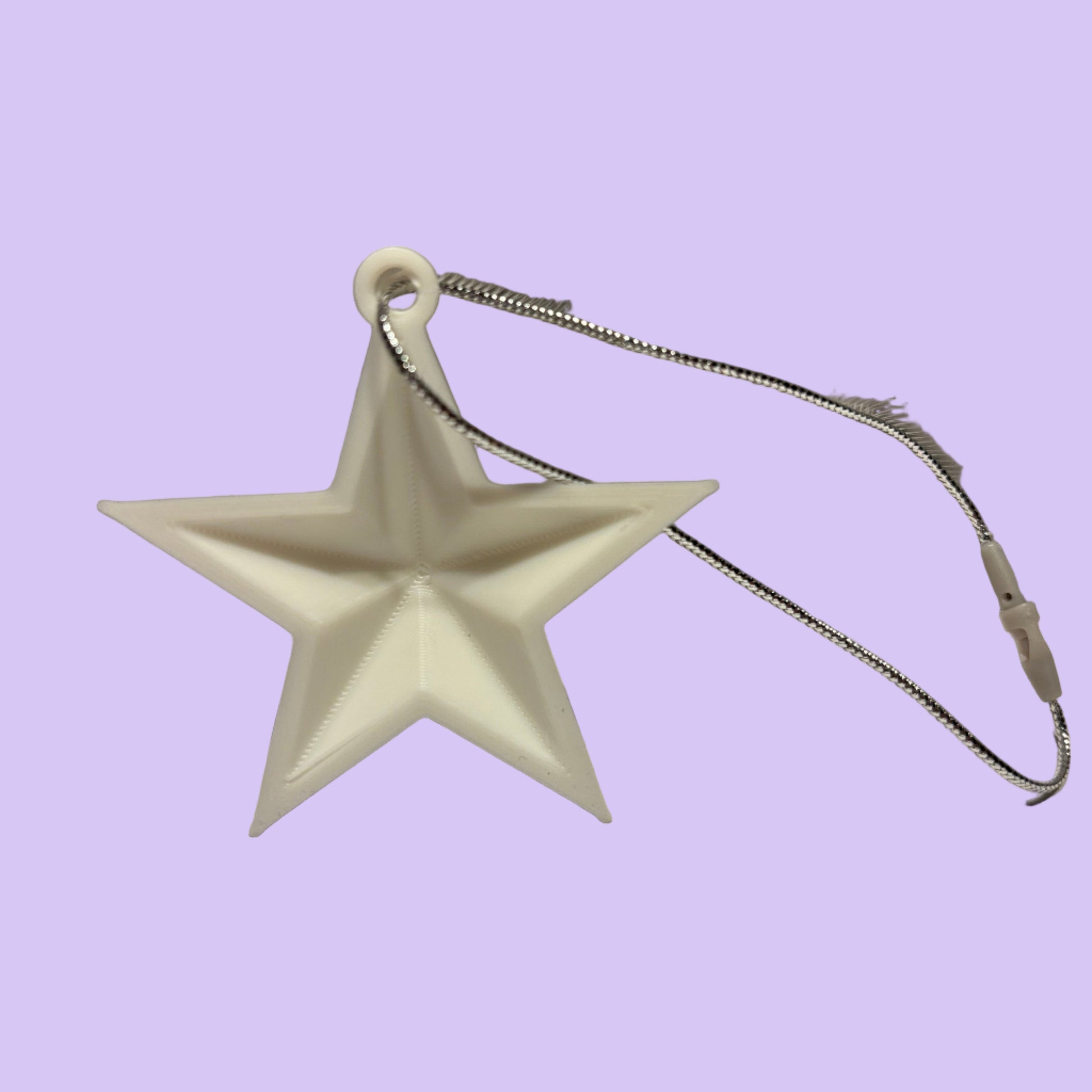 Christmas - Star Hanging Decoration - White - Rear View