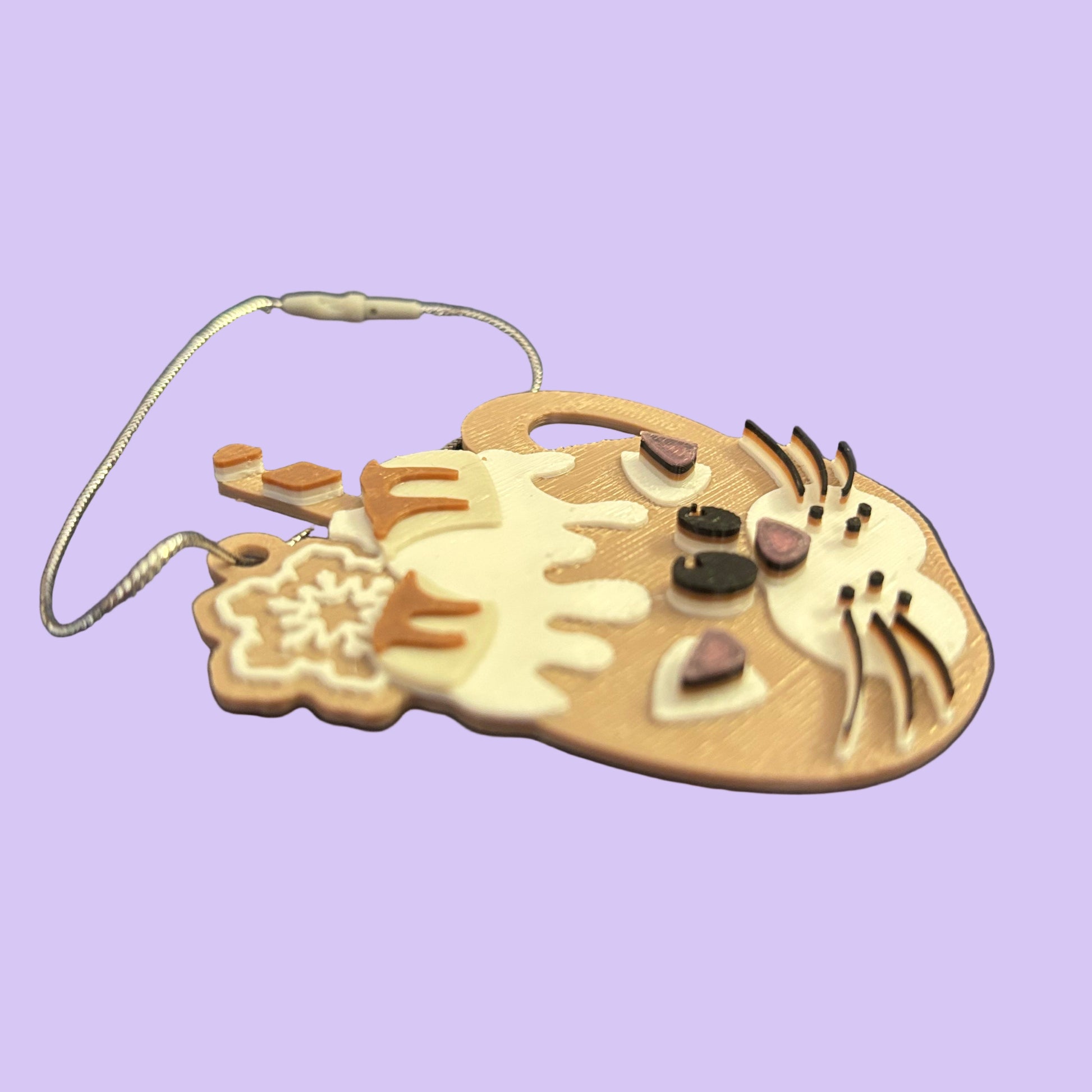 Christmas Hot Cocoa Mug Hanging Ornament - Cat - Side View