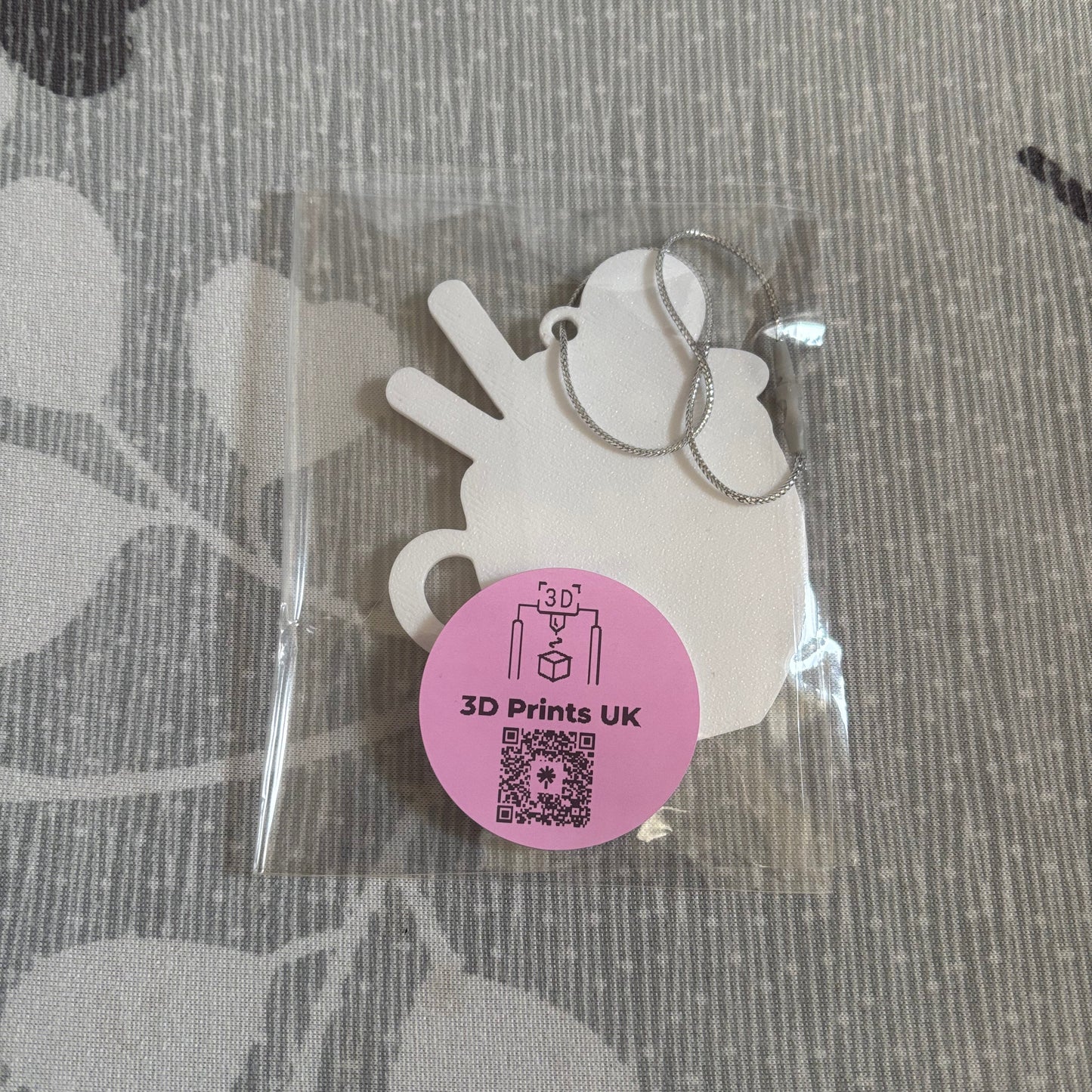 Christmas Hot Cocoa Mug Hanging Ornament - Gingerbread - Rear View Packaged