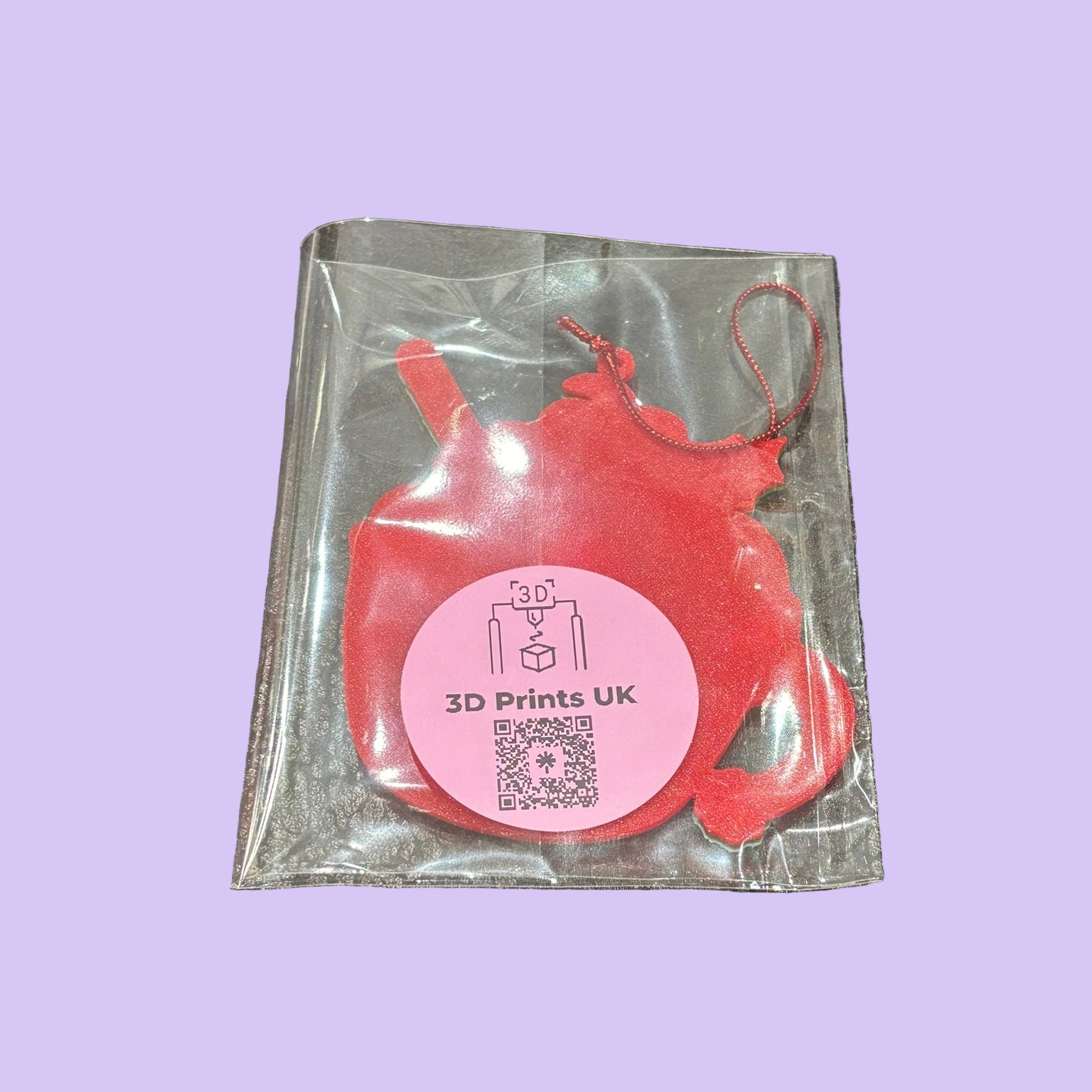 Christmas Hot Cocoa Mug Hanging Ornament - Santa Moustache - Rear View Packaged