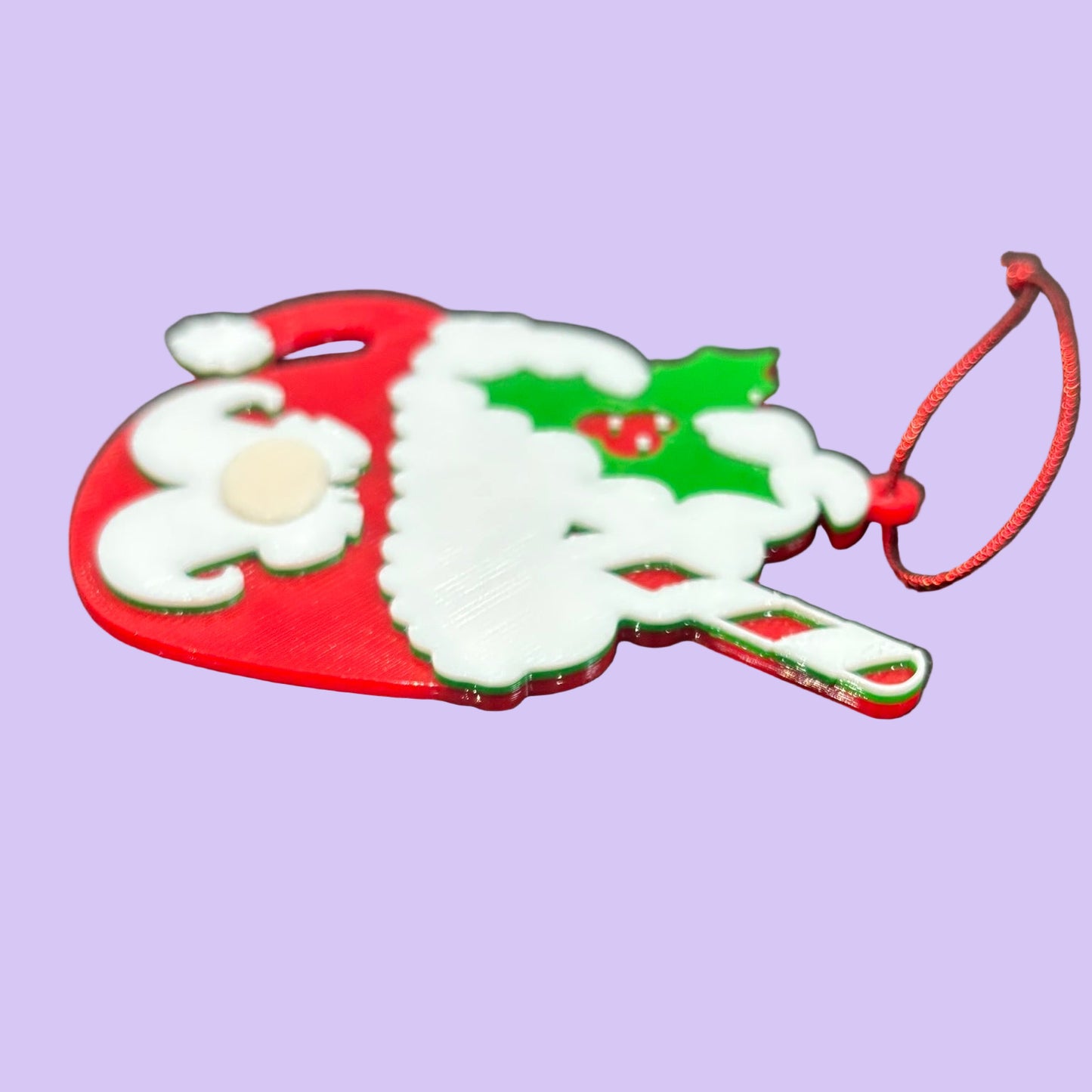Christmas Hot Cocoa Mug Hanging Ornament - Santa Moustache - Side View