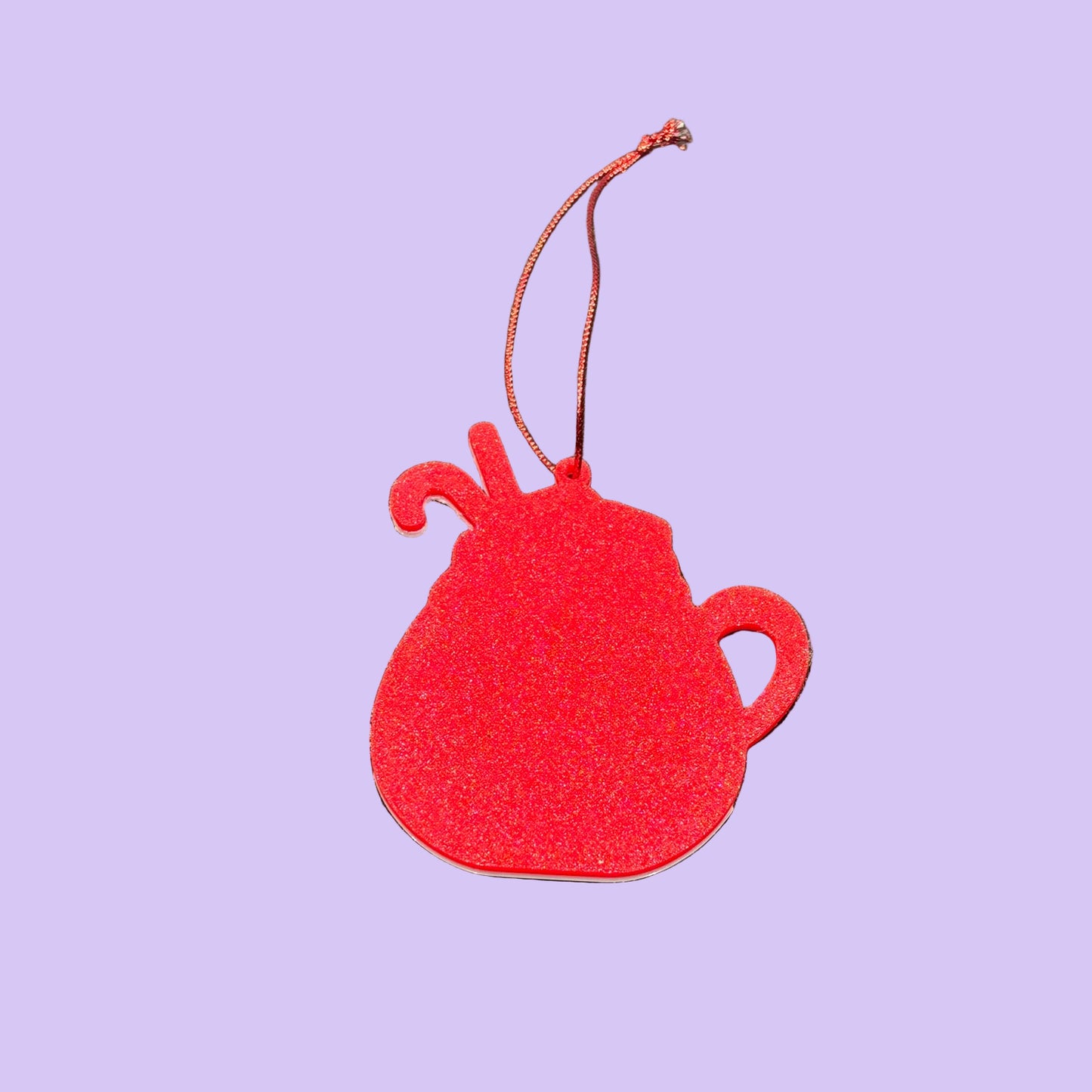 Christmas Hot Cocoa Mug Hanging Ornament - Snowflake - Rear View