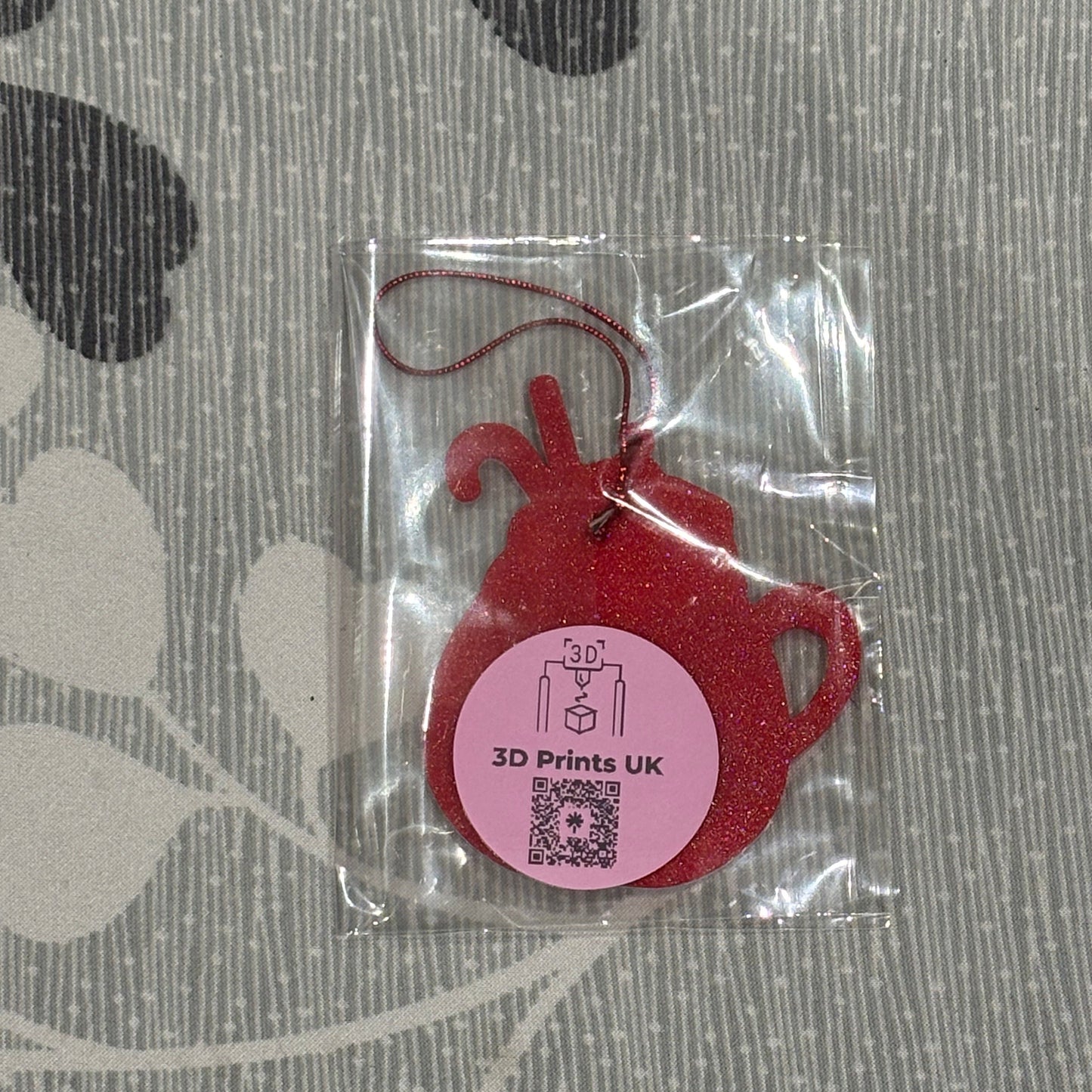 Christmas Hot Cocoa Mug Hanging Ornament - Snowflake - Rear View Packaged