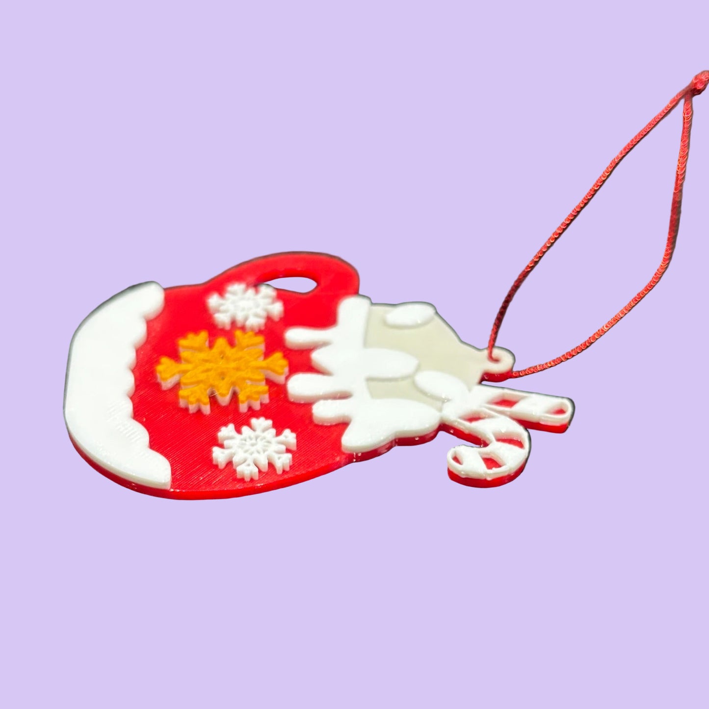 Christmas Hot Cocoa Mug Hanging Ornament - Snowflake - Side View