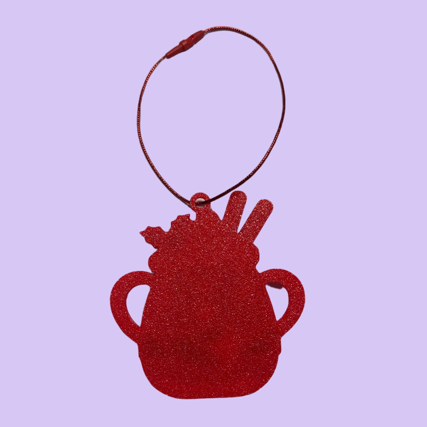 Christmas Hot Cocoa Mug Hanging Tree Ornament - Santa - Rear View