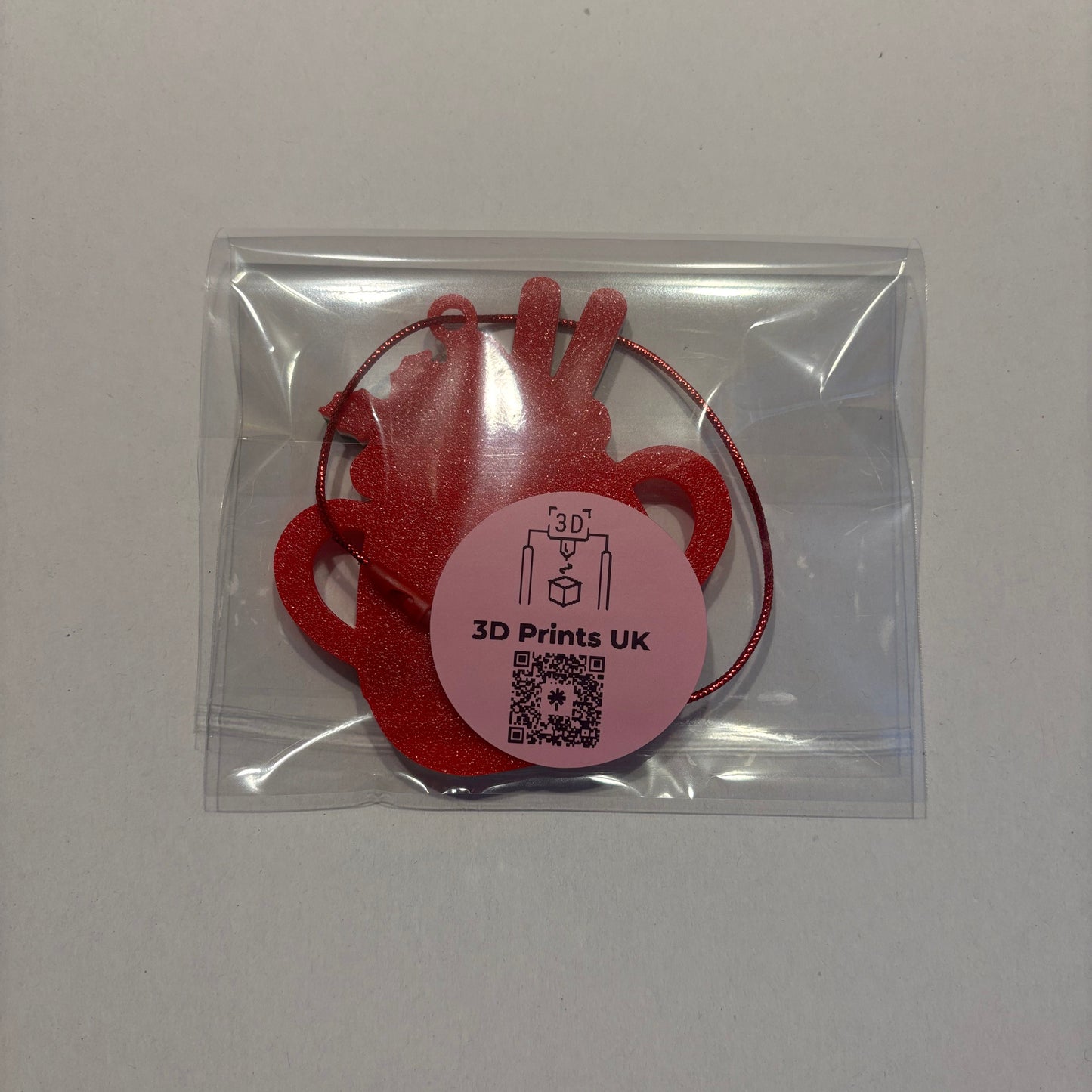 Christmas Hot Cocoa Mug Hanging Tree Ornament - Santa - Rear View Packaged