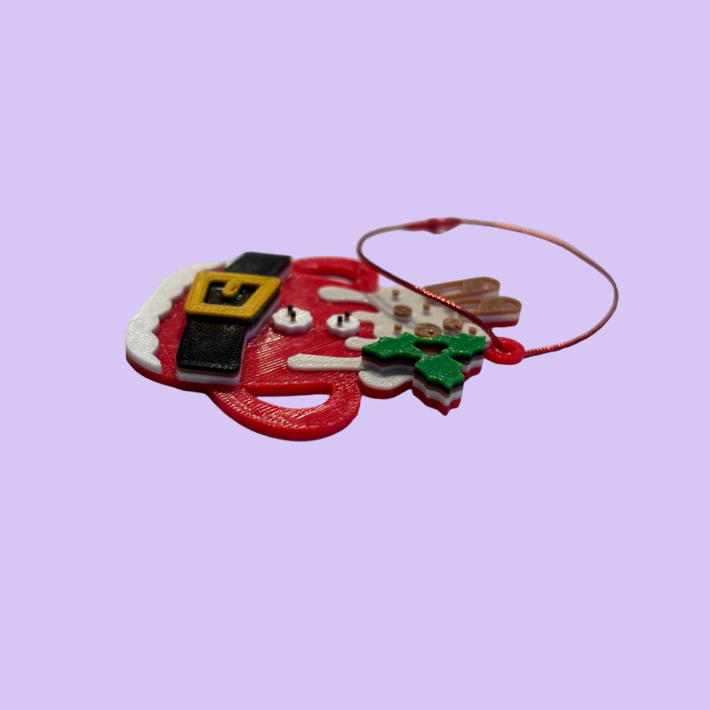 Christmas Hot Cocoa Mug Hanging Tree Ornament - Santa - Side View