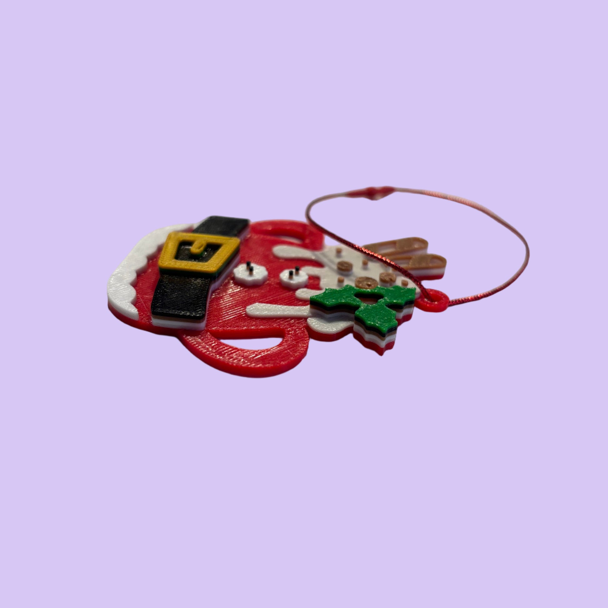 Christmas Hot Cocoa Mug Hanging Tree Ornament - Santa - Side View