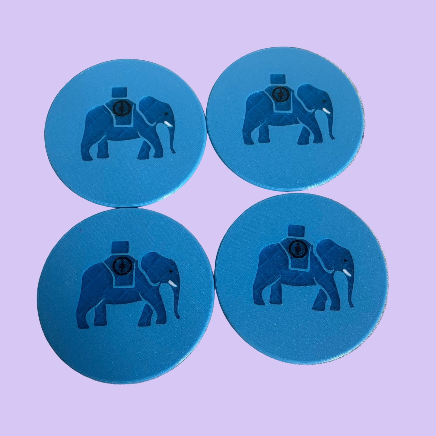 Circus Tour Elephant Coaster - Logo - Top Set of 4 View