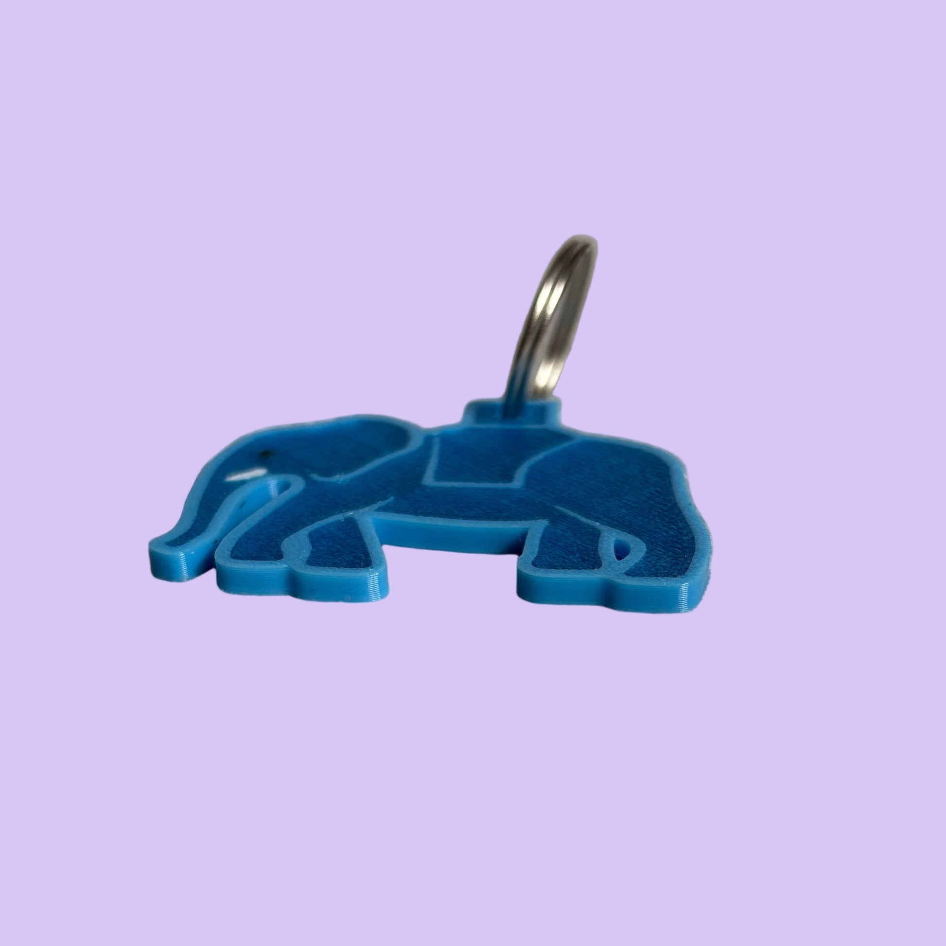 Circus Tour Elephant Keyring - Plain - Side View Keyring Up