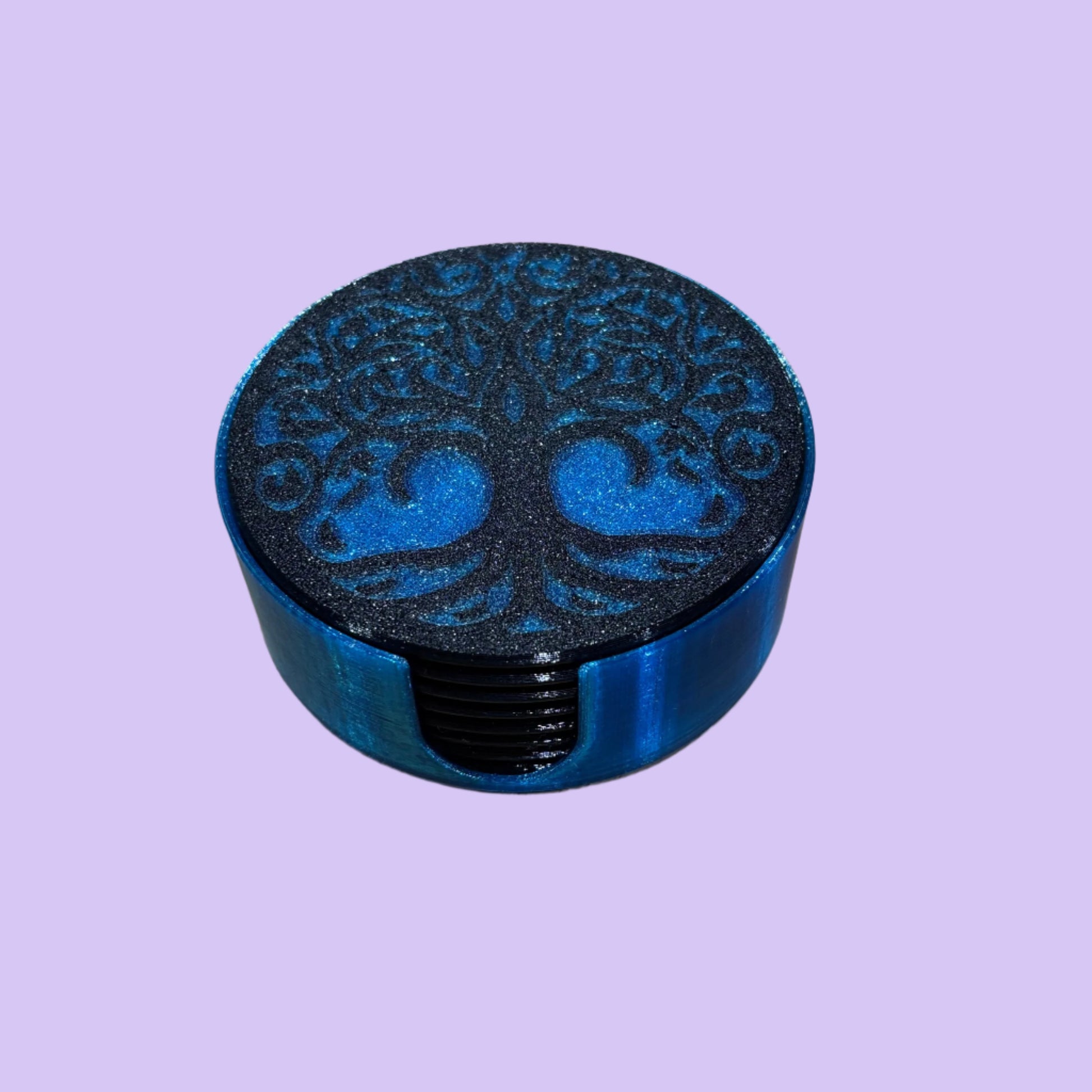 Coaster Holder 8 - Transparent Blue - Coaster View
