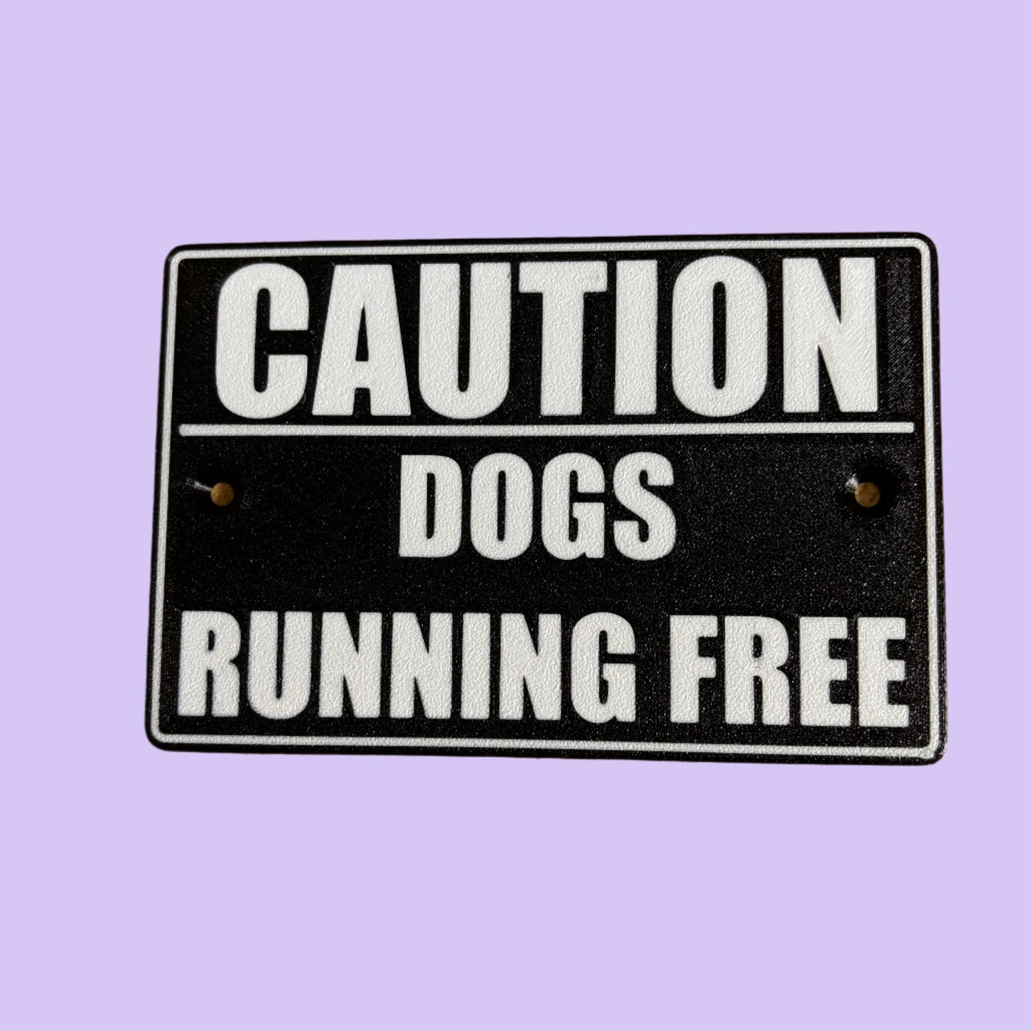 Dogs Running Free Caution Sign - Top View