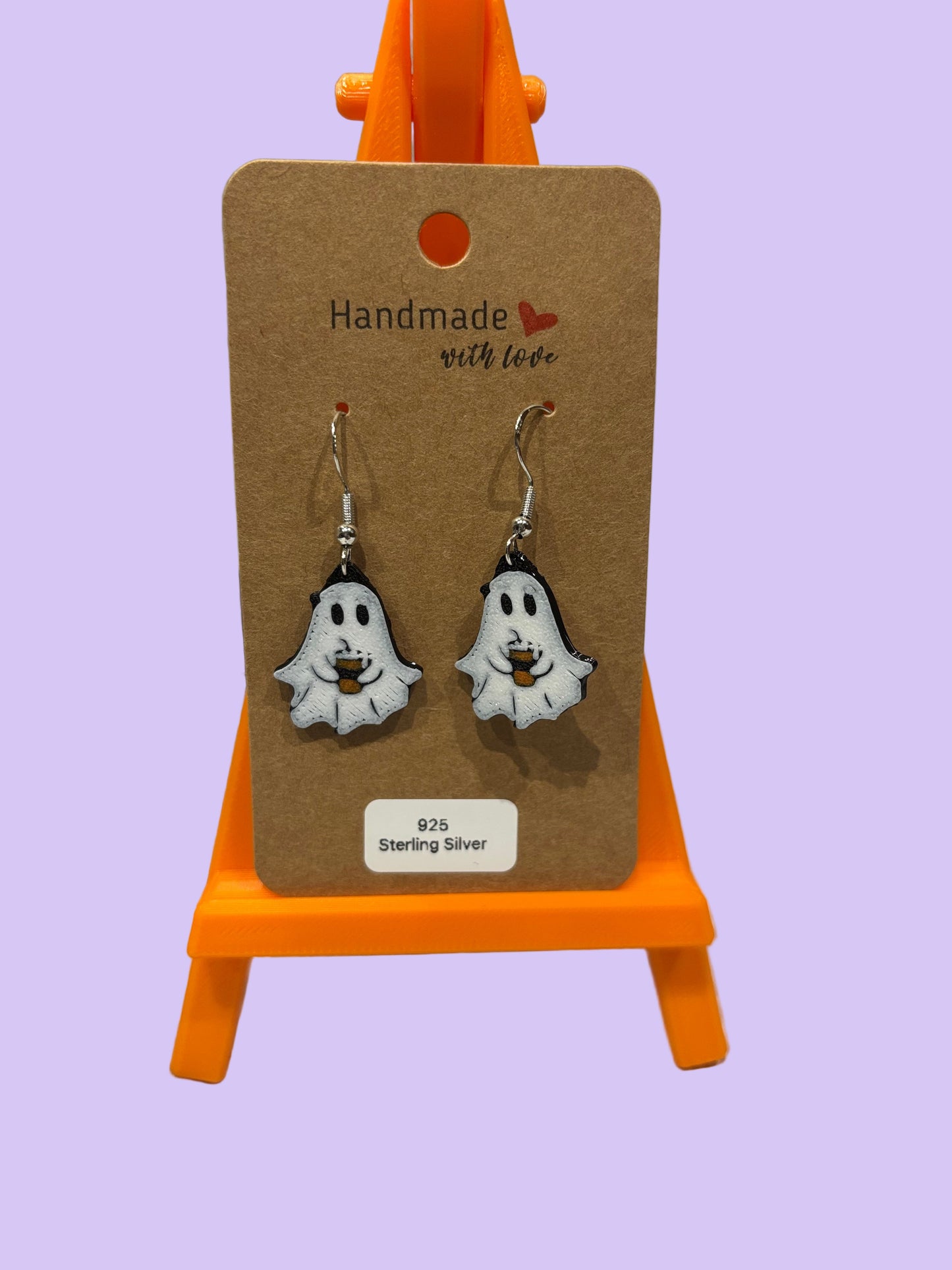 Drinks Cup Ghost Hook Earrings - Front View