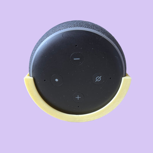 Echo Dot Holder Gen 3 V2 - Front View Full - Lemon Yellow