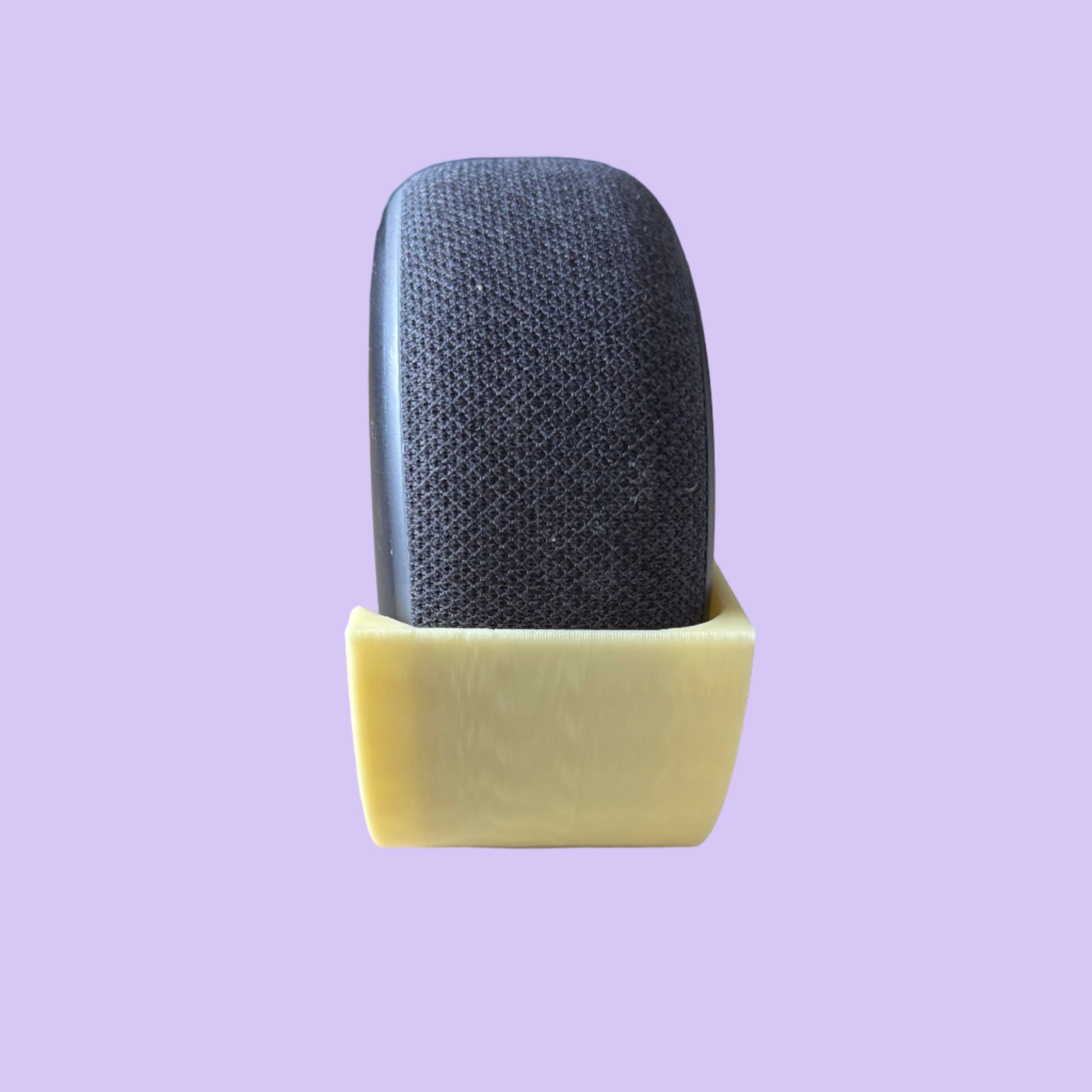 Echo Dot Holder Gen 3 V2 - Side View Full - Lemon Yellow