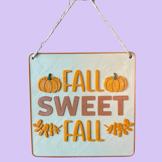 Fall Sweet Fall Decorative Wall Hanging Front View Hanging