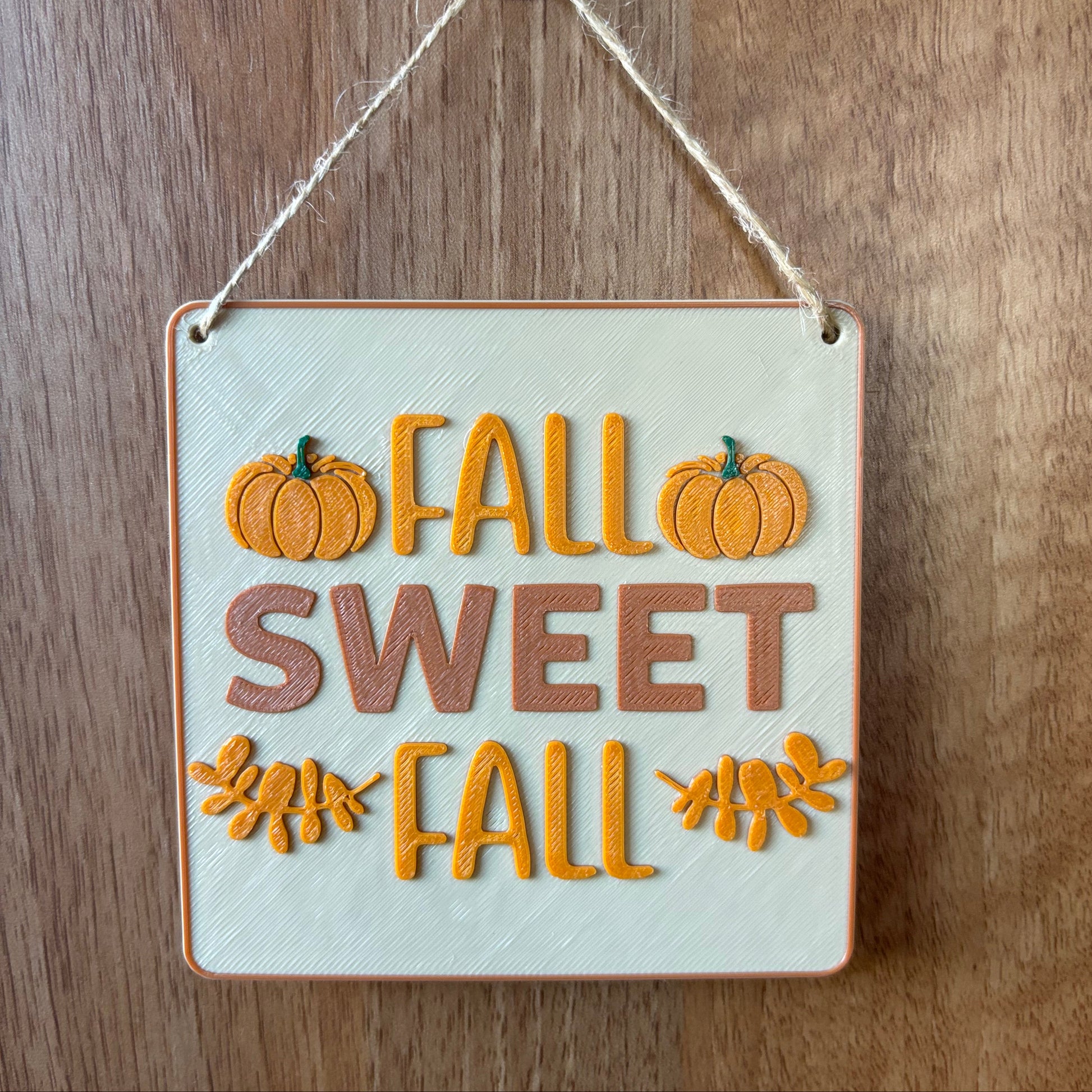Fall Sweet Fall Decorative Wall Hanging Front View Hanging (Normal Background)