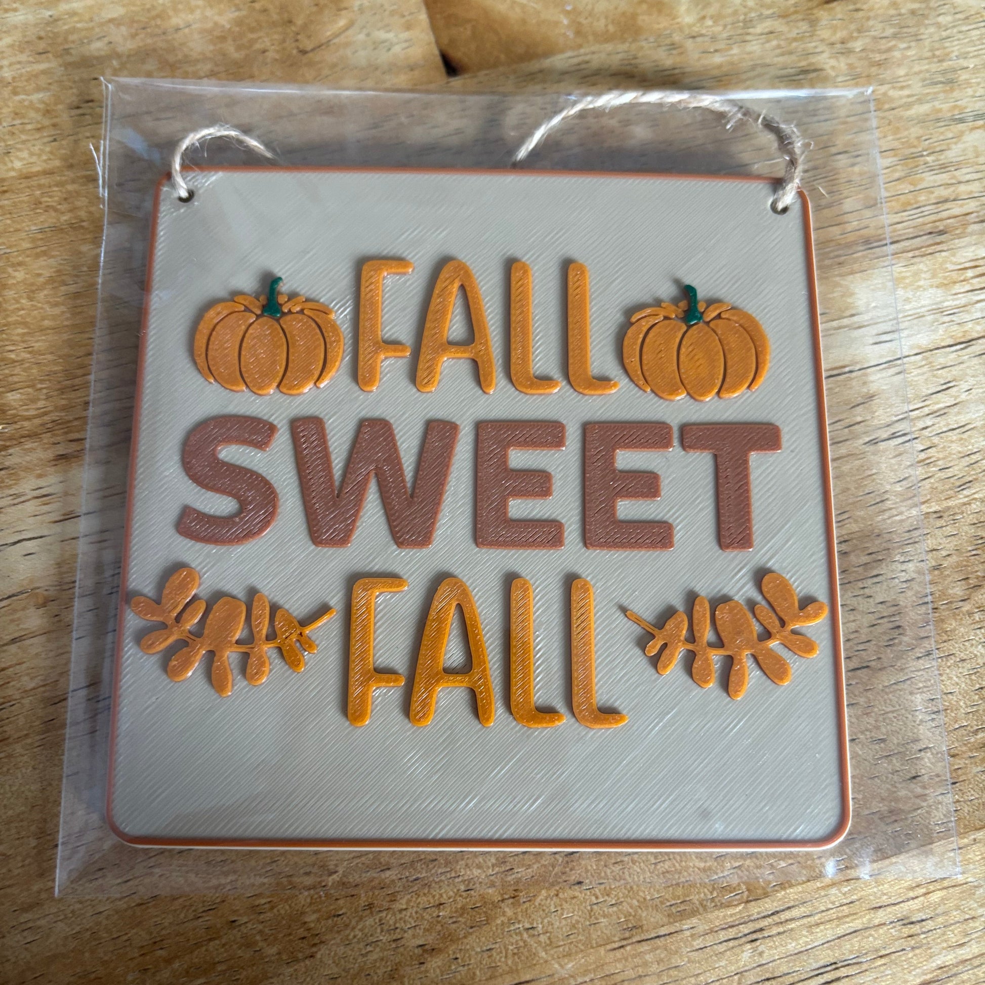 Fall Sweet Fall Decorative Wall Hanging Front View Packaged 