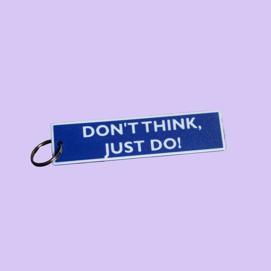 Flight Tag - Don't Think, Just Do! - Blue/White - Flat View