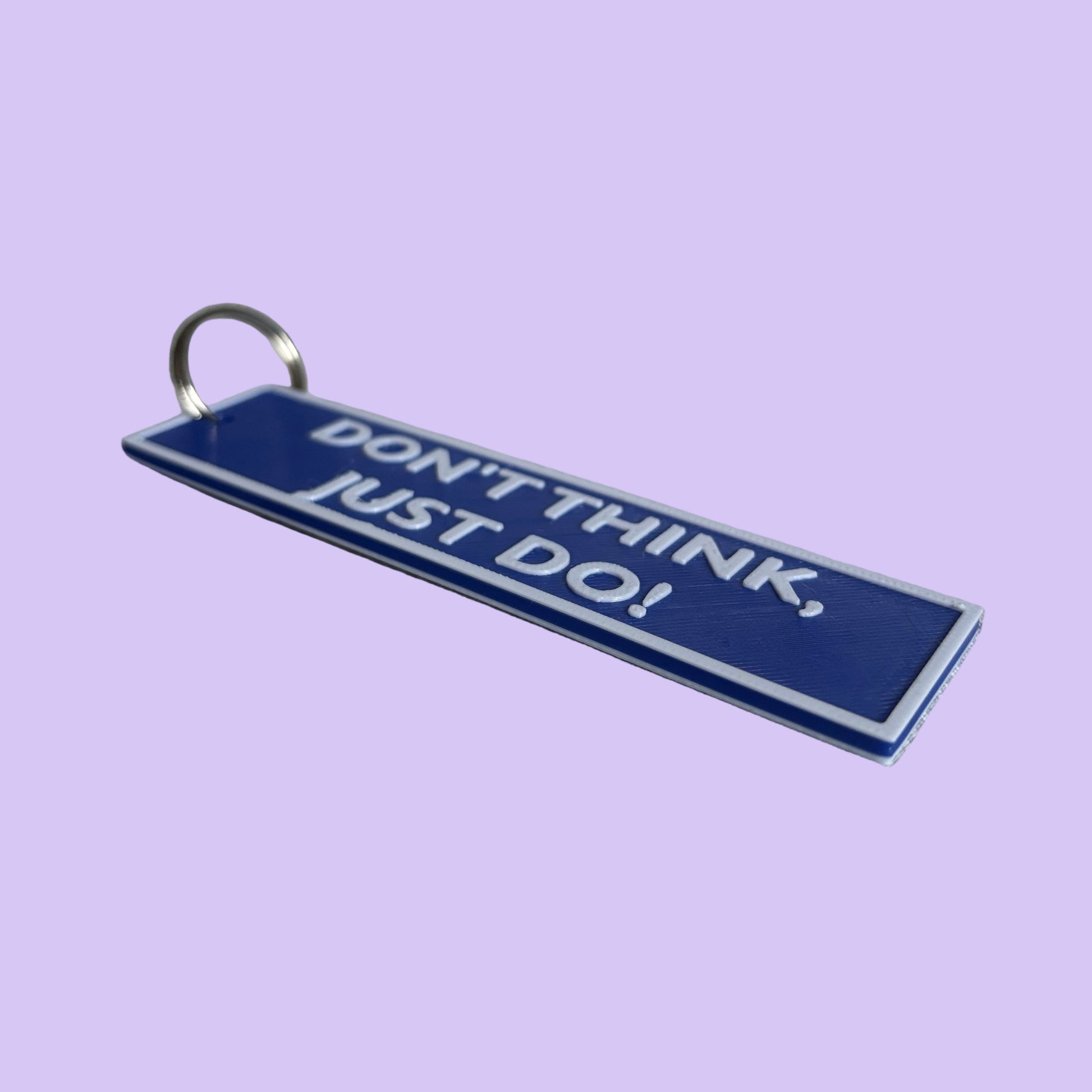 Flight Tag - Don't Think, Just Do! - Blue/White - Side View