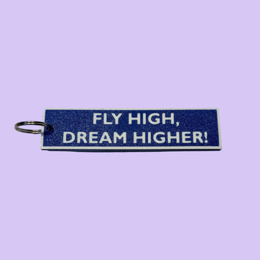 Flight Tag - Fly High, Dream Higher! - Blue/White - Flat View