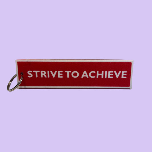 Flight Tag - Red White - Strive to Achieve - Flat View