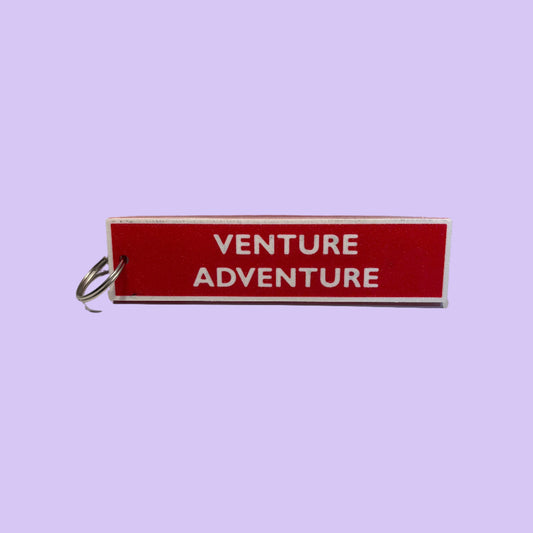 Flight Tag - Red White - Venture Adventure - Flat View