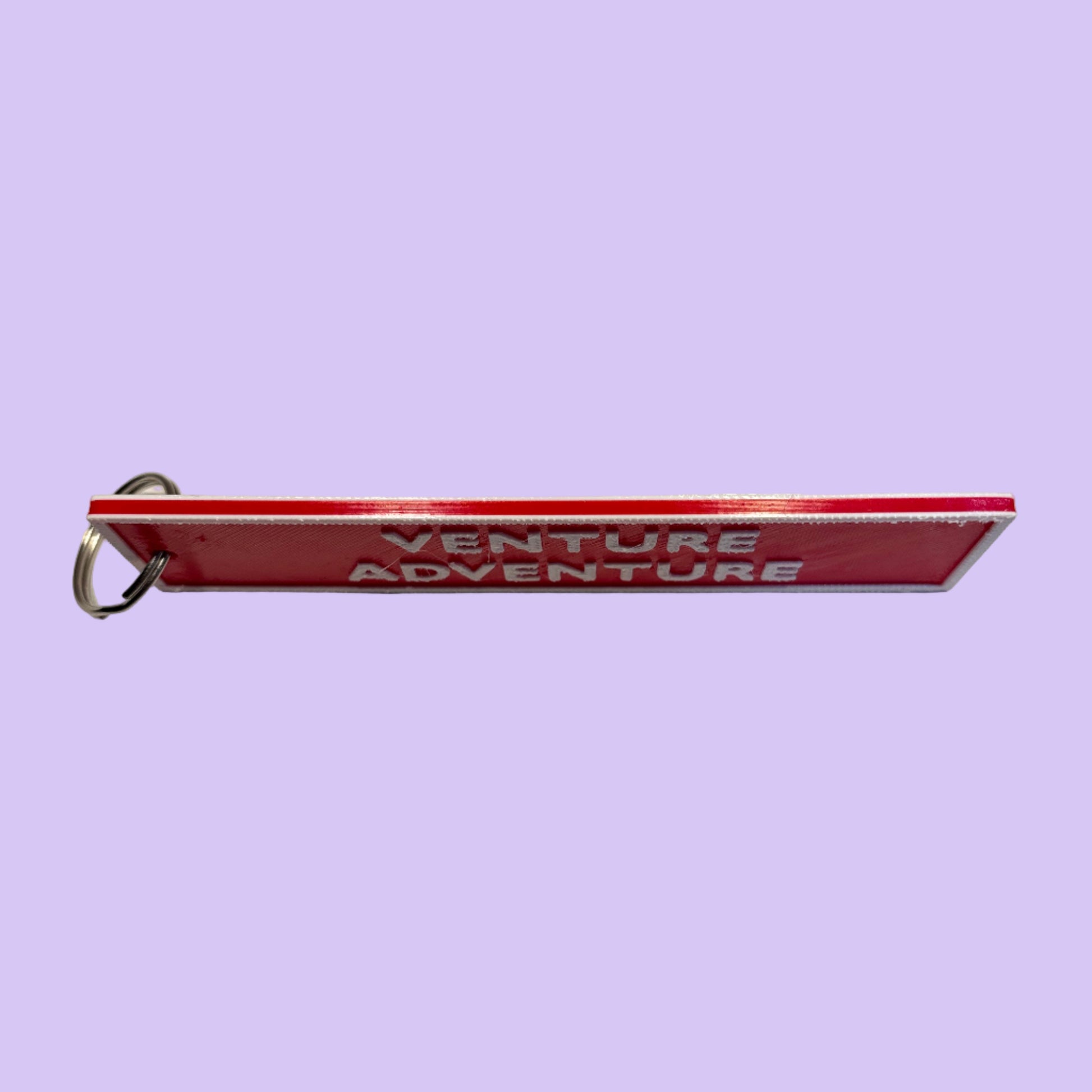 Flight Tag - Red White - Venture  Adventure - Side View