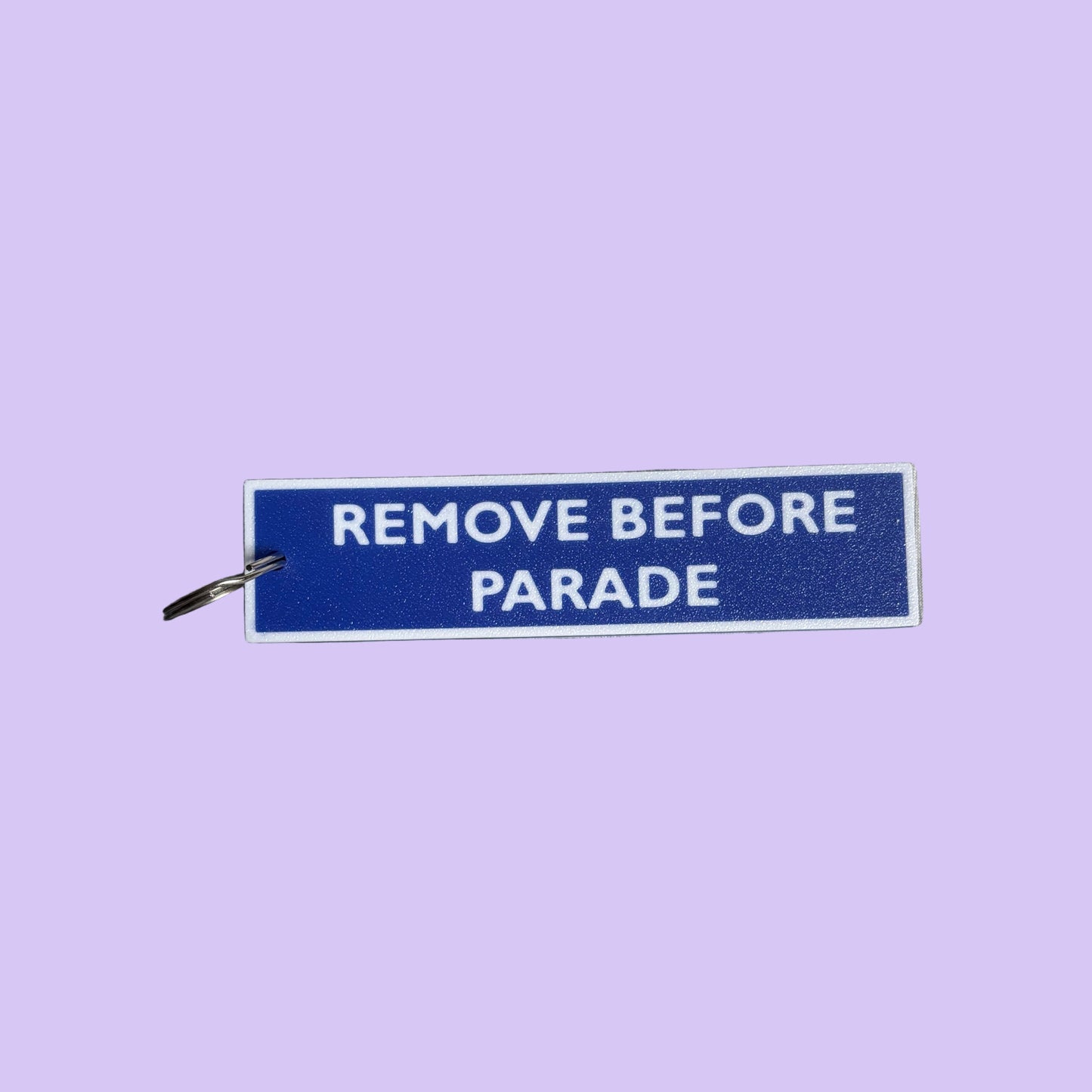 Flight Tag - Remove Before Parade - Blue/White - Flat View