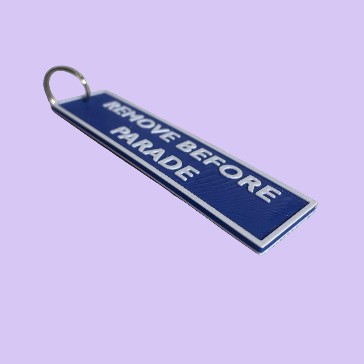 Flight Tag - Remove Before Parade - Blue/White -  Side View