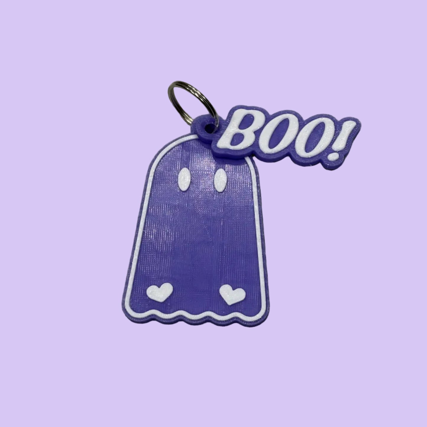 Halloween - Boo Ghost Keying - Purple White - Front View