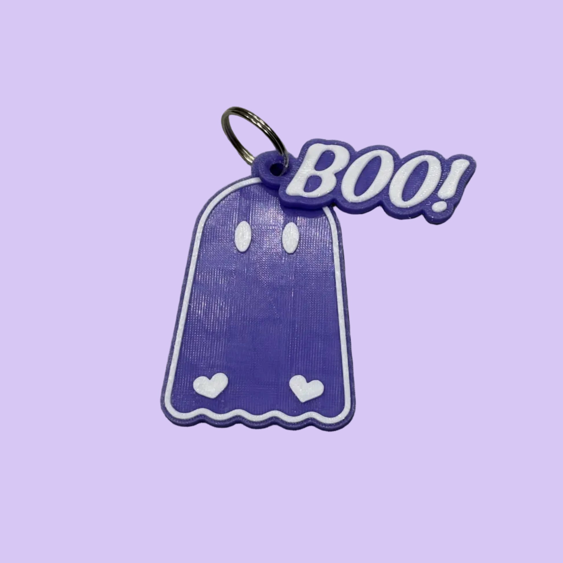 Halloween - Boo Ghost Keying - Purple White - Front View