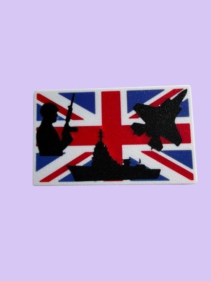 Tri‑Service Rectangular Magnet | Army Navy RAF | Strong Neodymium | UK Military Gift (Copy)