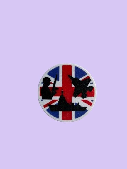 Tri‑Service Round Magnet | Army Navy RAF | Strong Neodymium | UK Military Gift