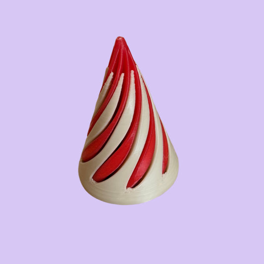 Impossible Passthrough Fidget - Cone - Bone White/Red - Combined