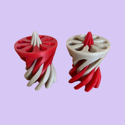 Impossible Passthrough Fidget - Cone - Bone White/Red - Inverted Combined - Duo