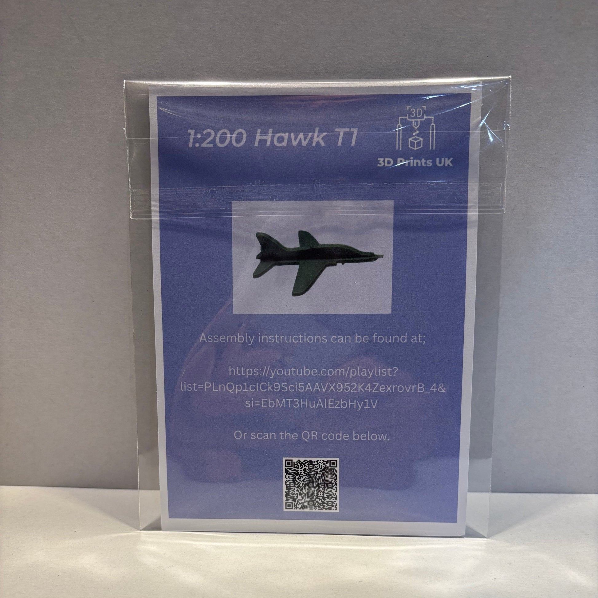 Kit Card - Aeroplane - 1200 - Hawk T1 - Rear View Packaged